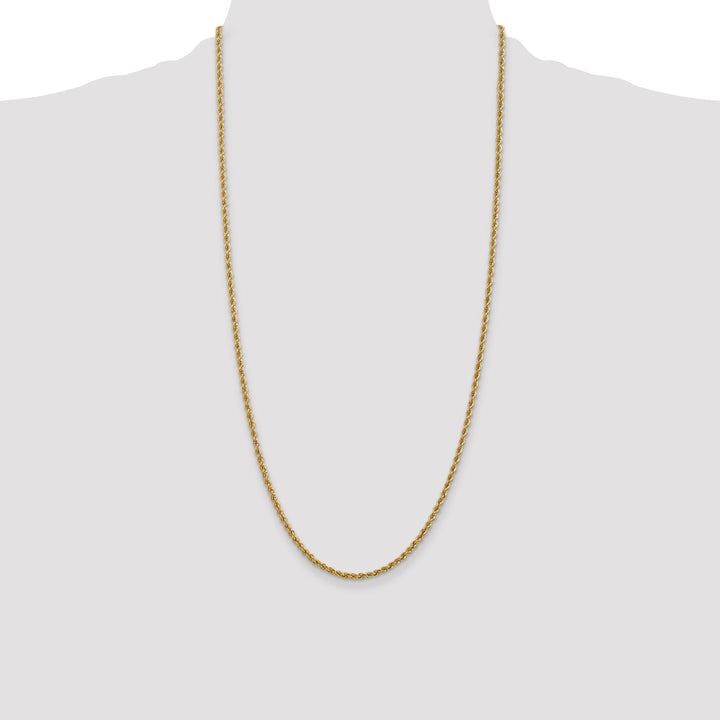 14k 2.5mm Solid Rope Chain