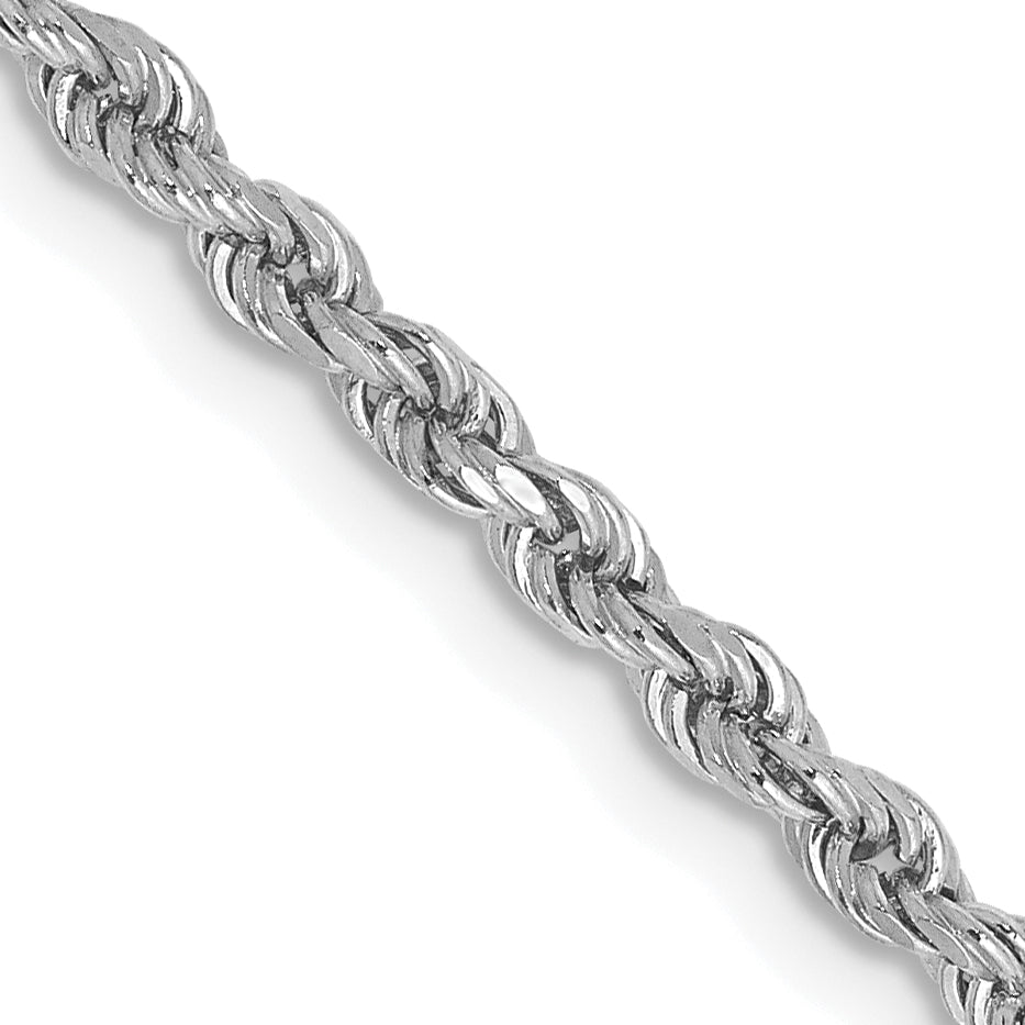 14k White Gold 2.25mm D/C Rope with Lobster Clasp Chain