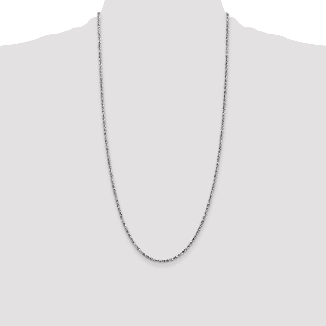 14k White Gold 2.25mm D/C Rope with Lobster Clasp Chain
