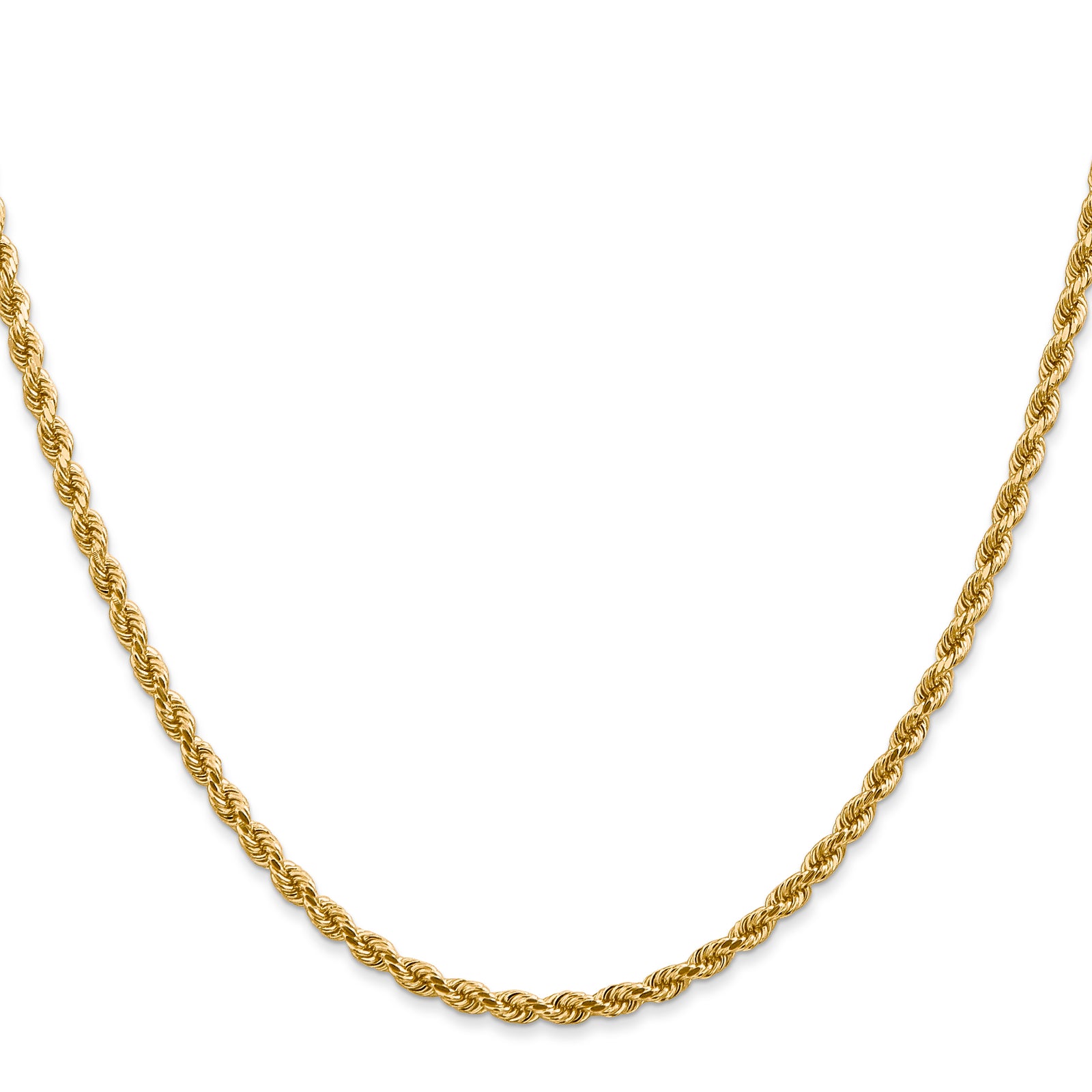 14k 2.75mm D/C Rope with Lobster Clasp Chain