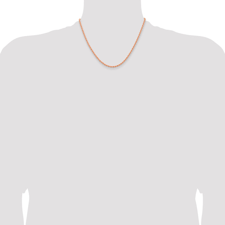 14k Rose Gold 2.75mm Diamond-cut Rope Chain