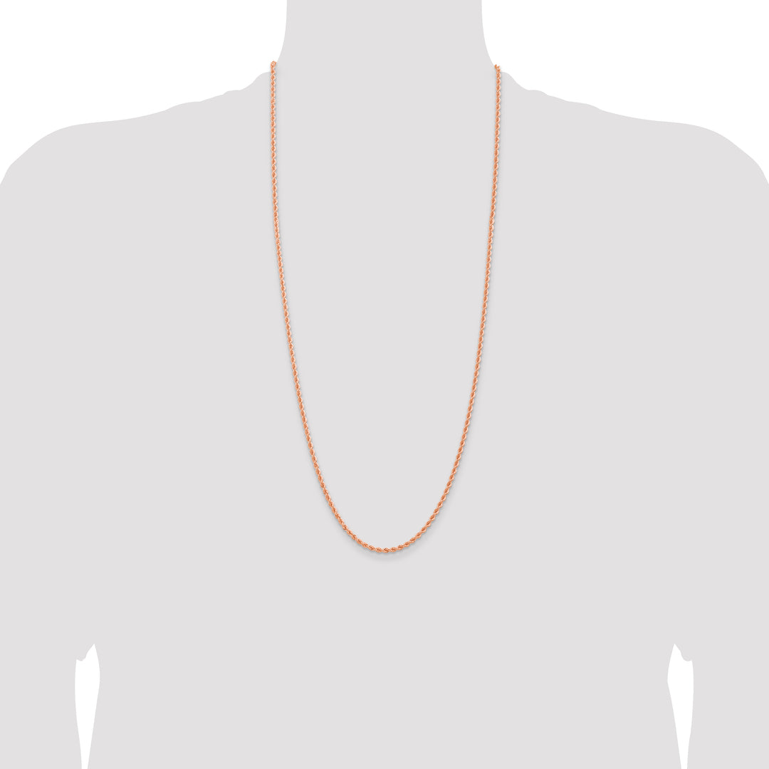 14k Rose Gold 2.75mm Diamond-cut Rope Chain