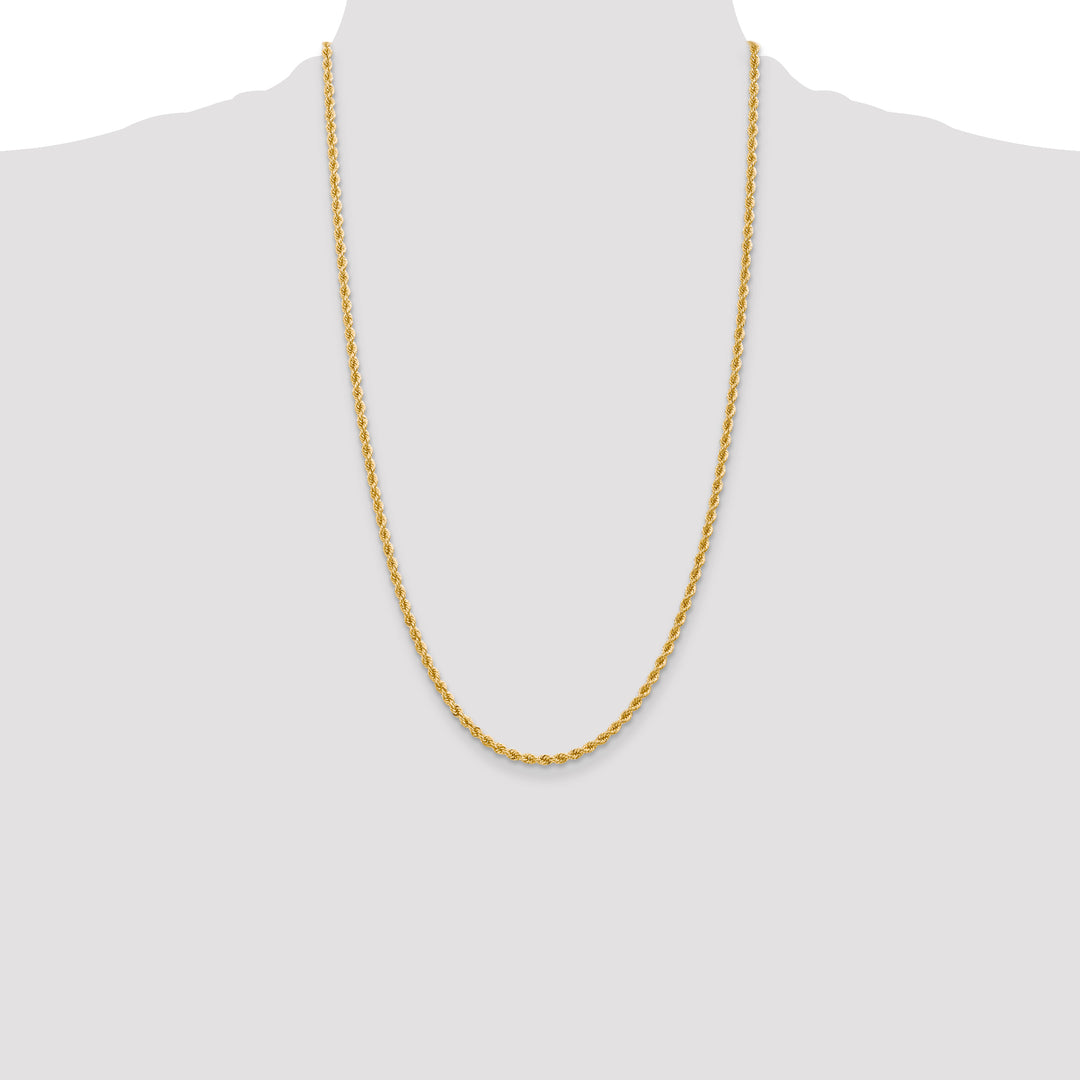 14k 2.75mm Solid Rope Chain