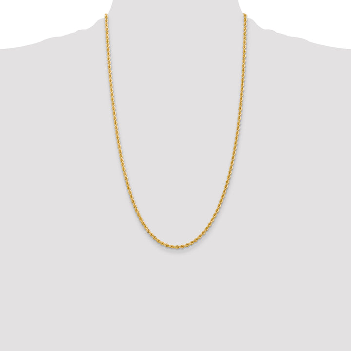 14k 2.75mm Solid Rope Chain