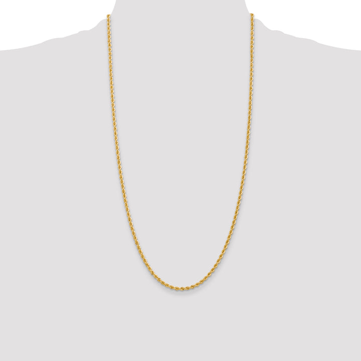 14k 2.75mm Solid Rope Chain