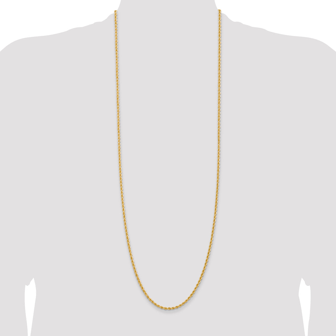 14k 2.75mm Solid Rope Chain