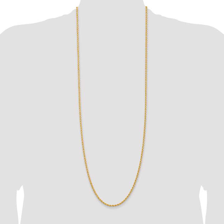 14k 2.75mm Solid Rope Chain