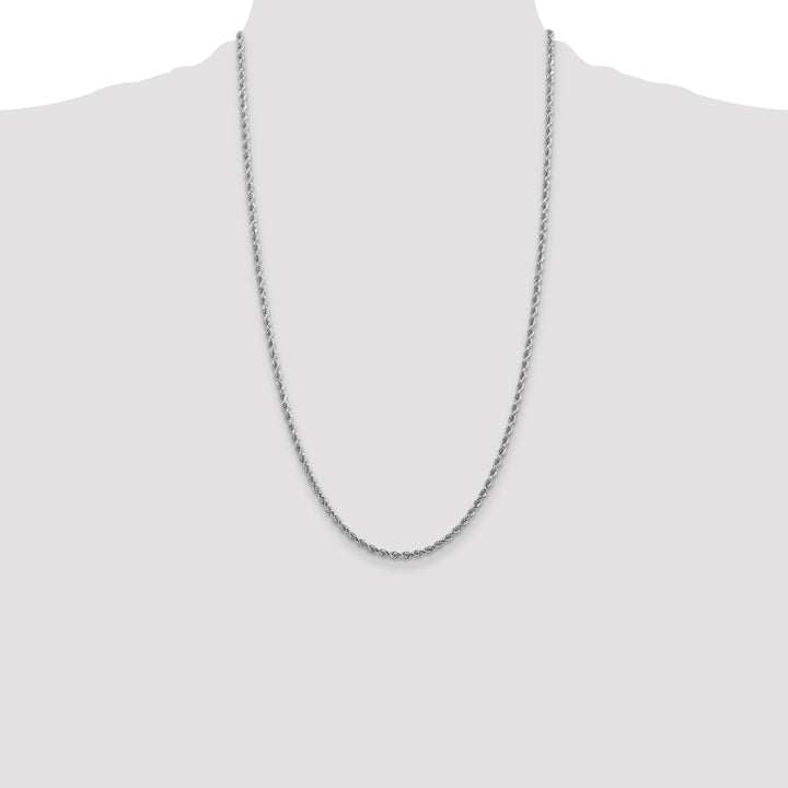 14k White Gold 2.75mm D/C Rope with Lobster Clasp Chain