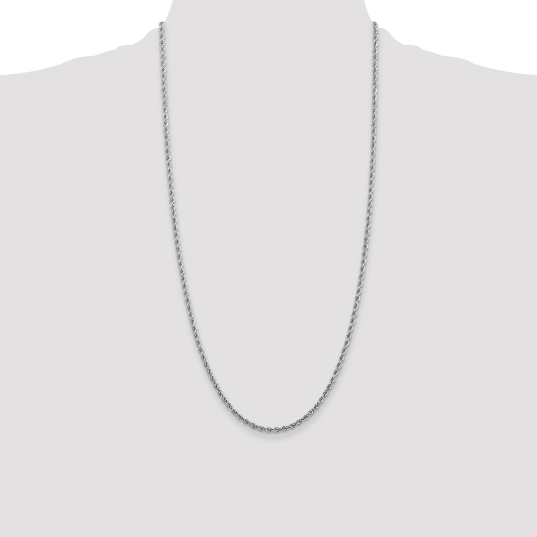 14k White Gold 2.75mm D/C Rope with Lobster Clasp Chain