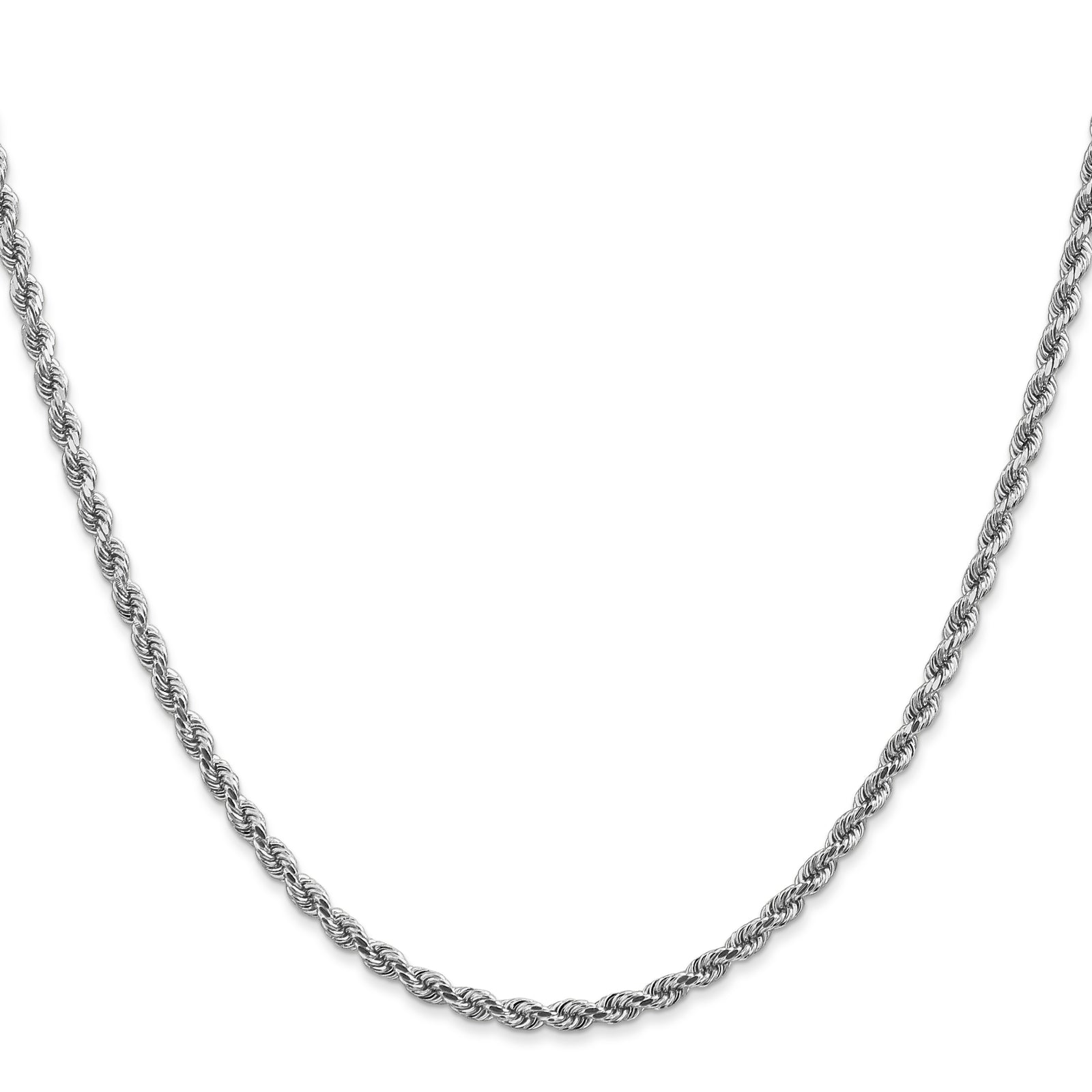 14k White Gold 2.75mm D/C Rope with Lobster Clasp Chain