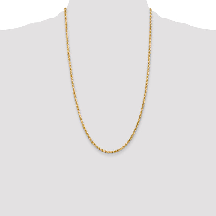 14k 3mm D/C Rope with Lobster Clasp Chain