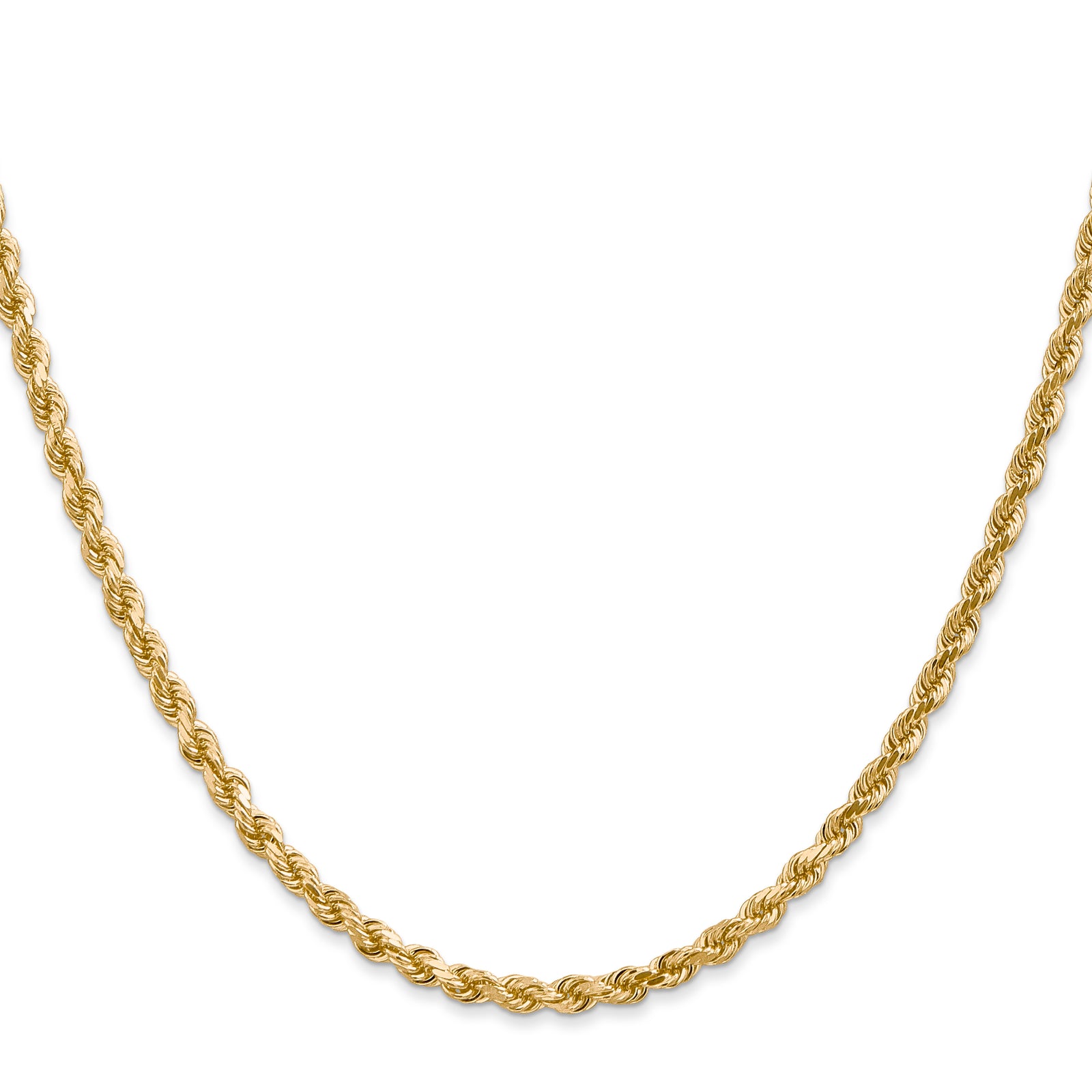 14k 3mm D/C Rope with Lobster Clasp Chain
