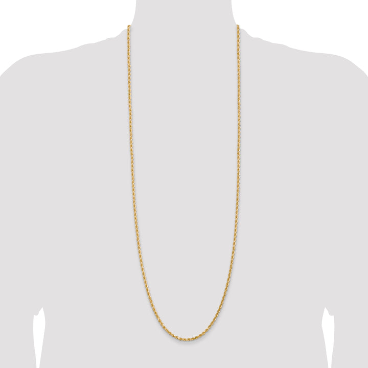 14k 3mm D/C Rope with Lobster Clasp Chain