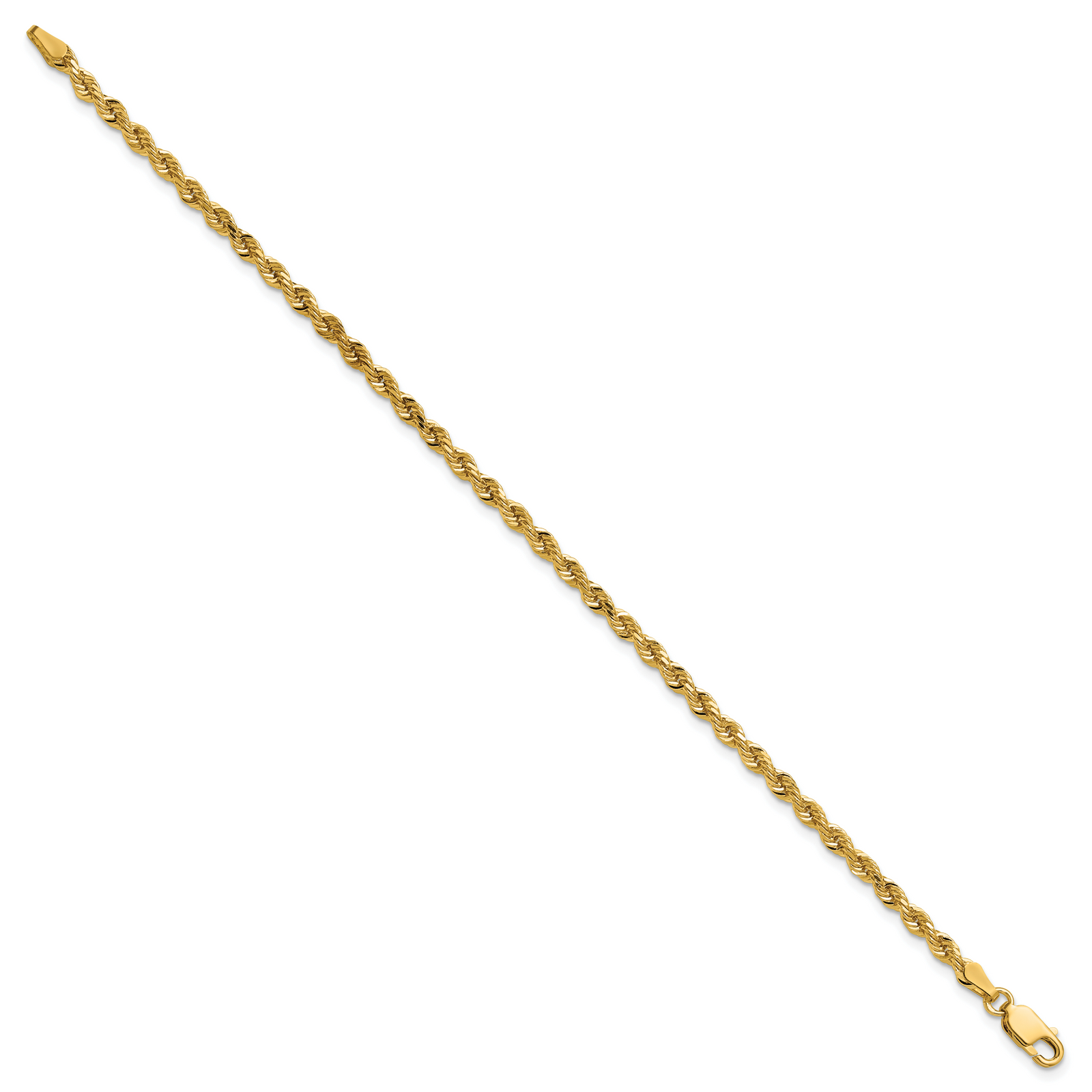 14k 3mm D/C Rope with Lobster Clasp Chain