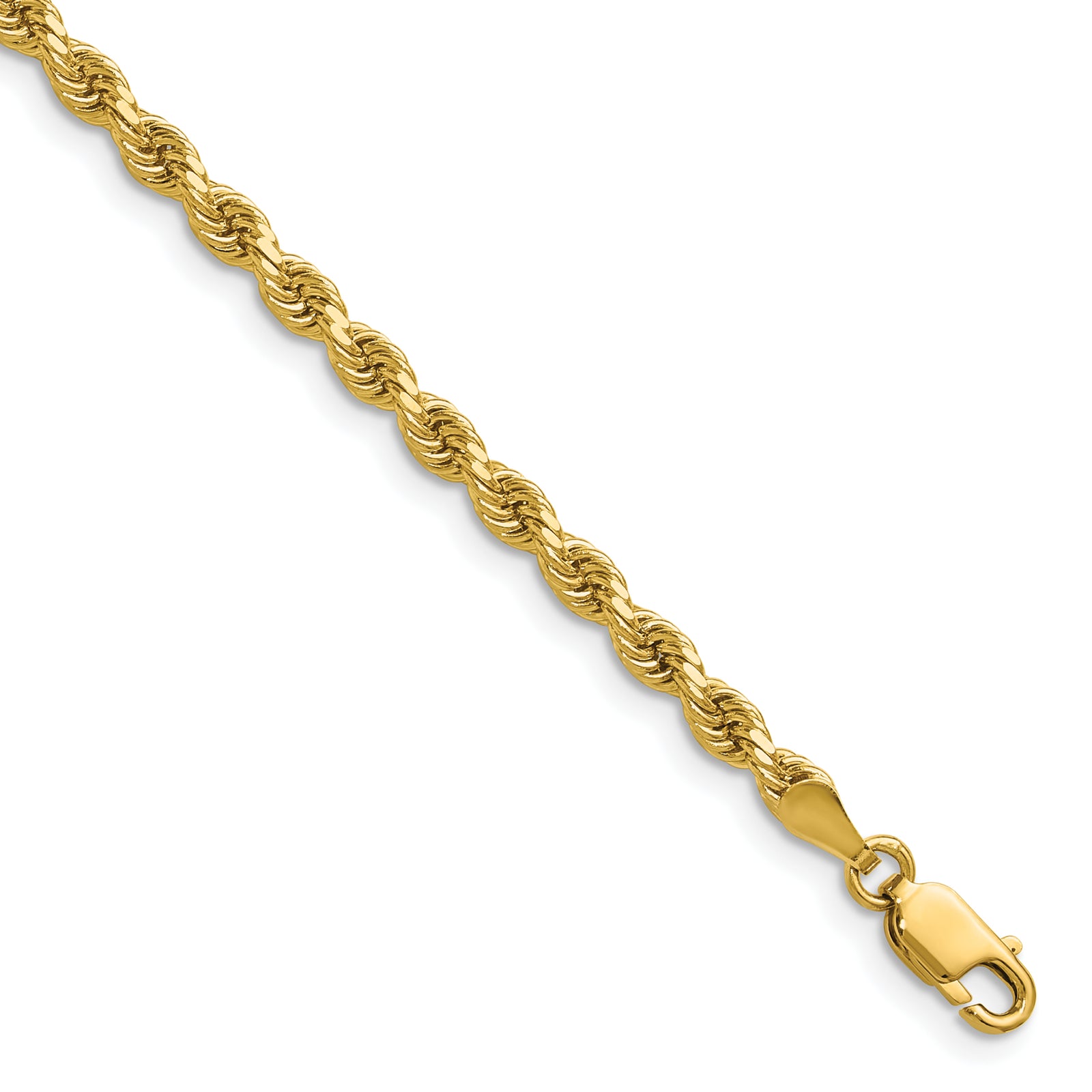 14k 3.25mm D/C Rope with Lobster Clasp Chain