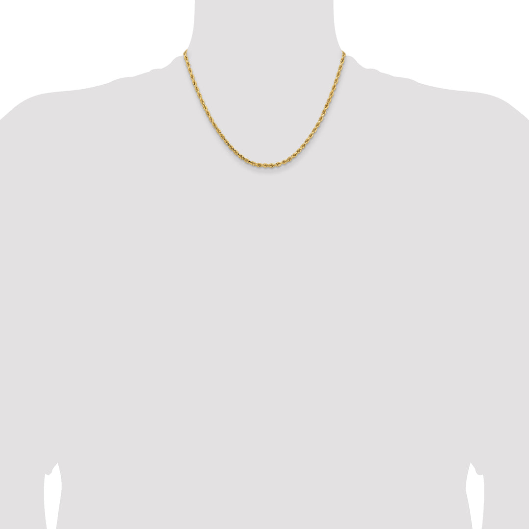 14k 3.25mm D/C Rope with Lobster Clasp Chain