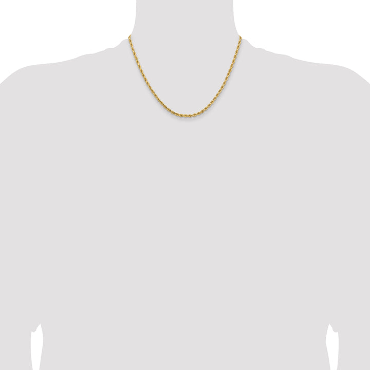 14k 3.25mm D/C Rope with Lobster Clasp Chain