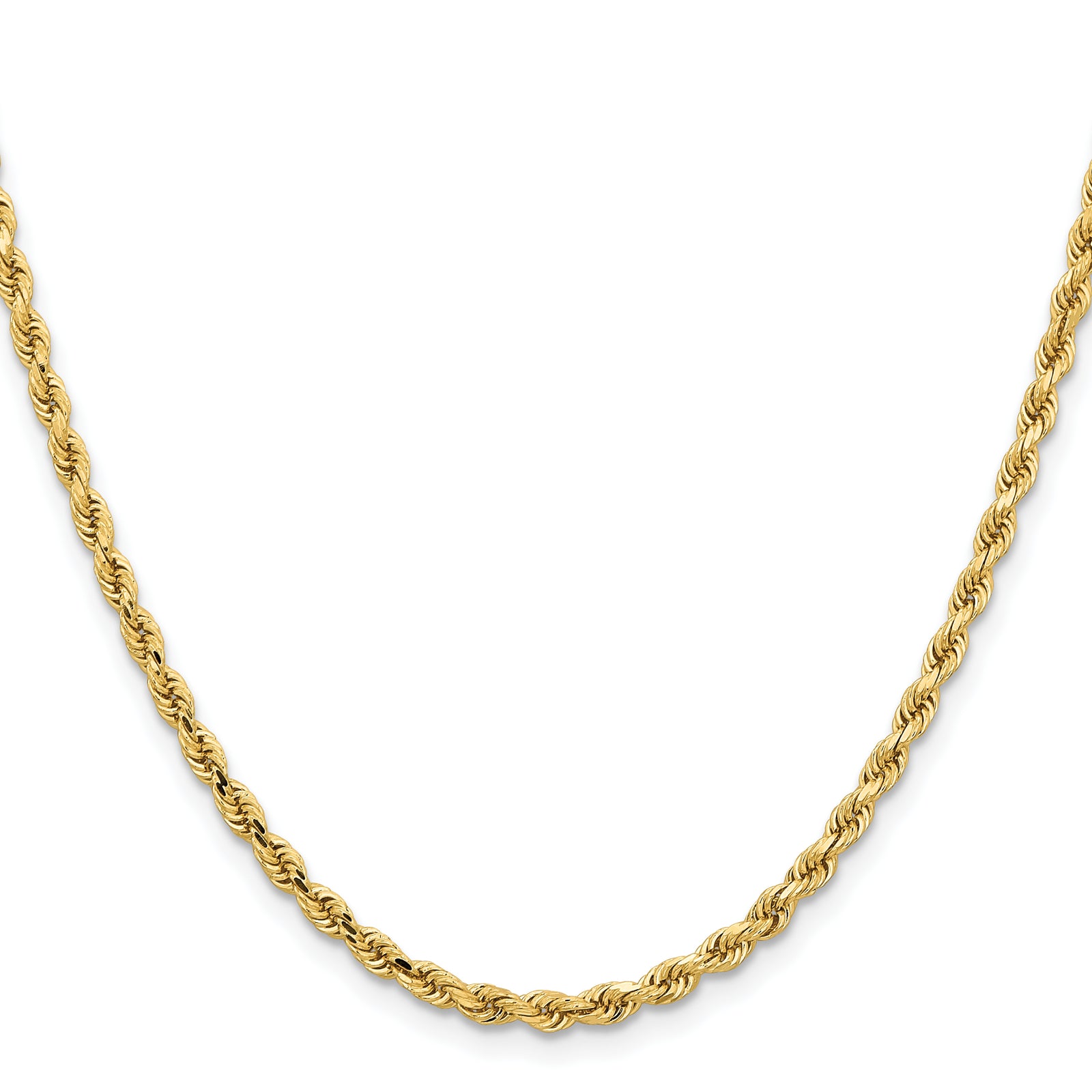 14k 3.25mm D/C Rope with Lobster Clasp Chain