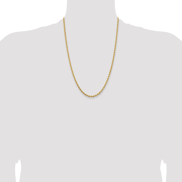 14k 3.25mm D/C Rope with Lobster Clasp Chain