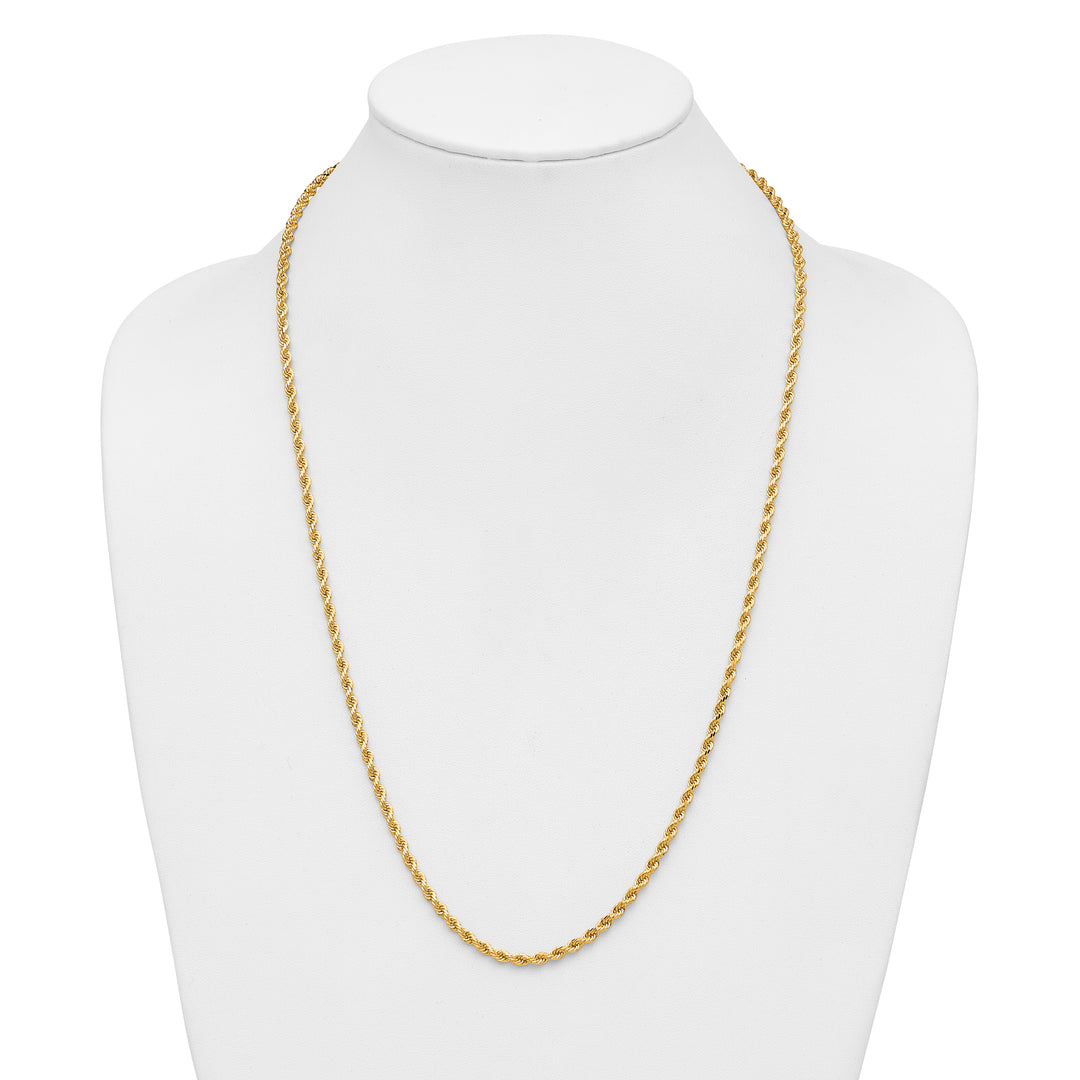 14k 3.25mm D/C Rope with Lobster Clasp Chain