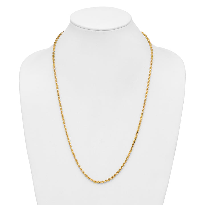 14k 3.25mm D/C Rope with Lobster Clasp Chain