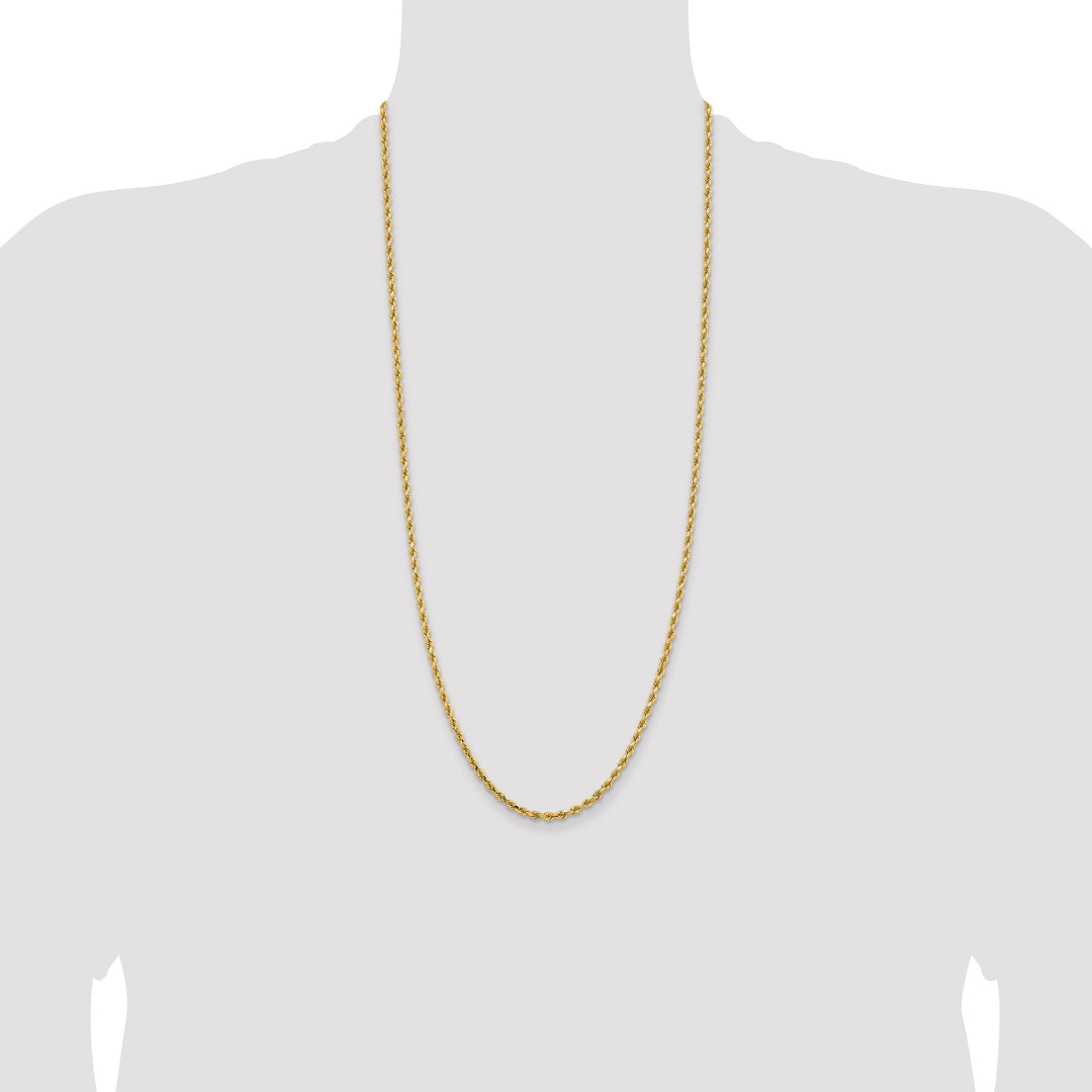 14k 3.25mm D/C Rope with Lobster Clasp Chain