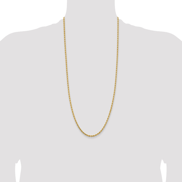 14k 3.25mm D/C Rope with Lobster Clasp Chain