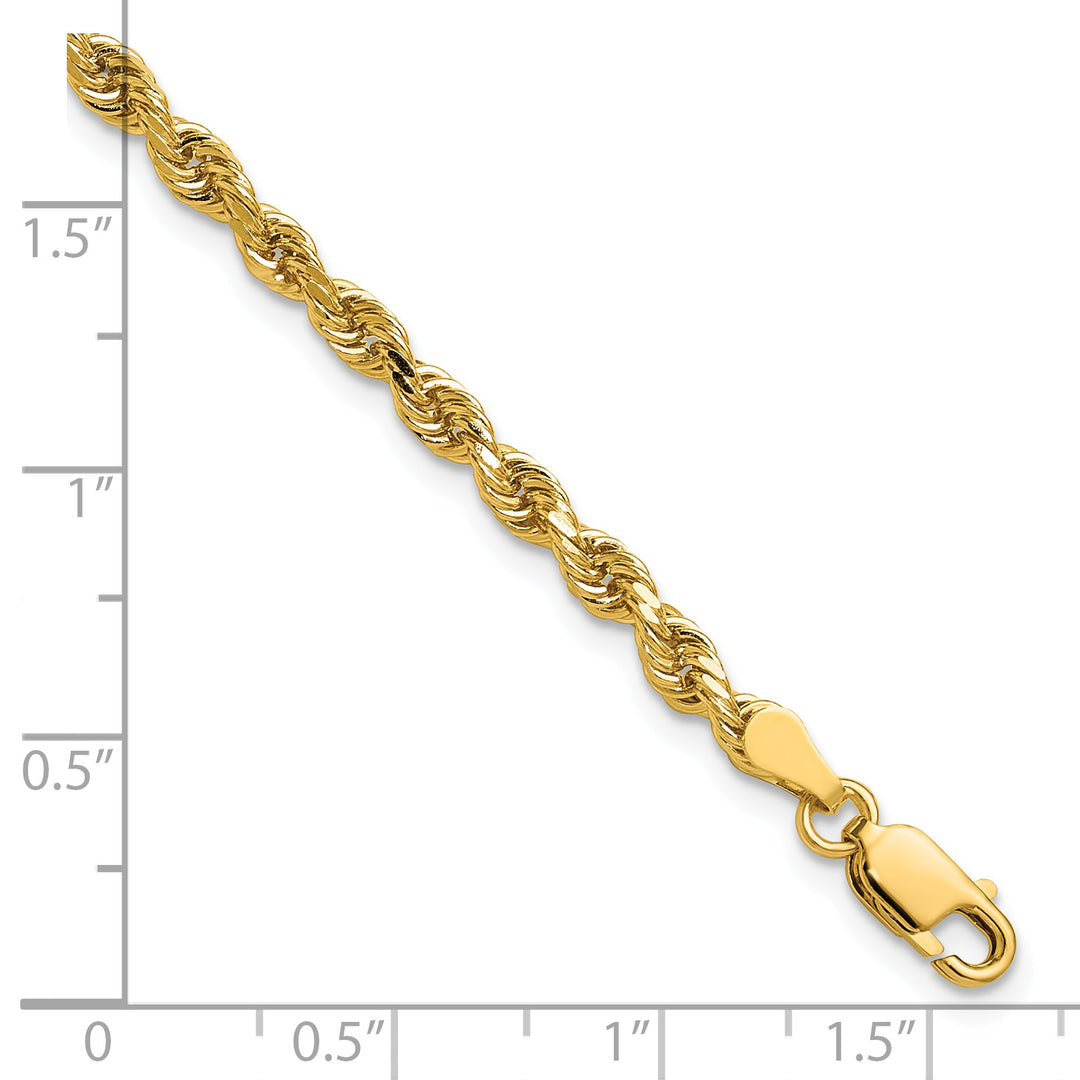14k 3.25mm D/C Rope with Lobster Clasp Chain