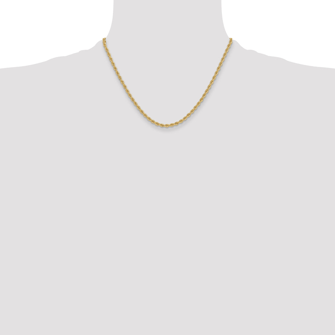 14k 3.3mm Solid Rope Chain