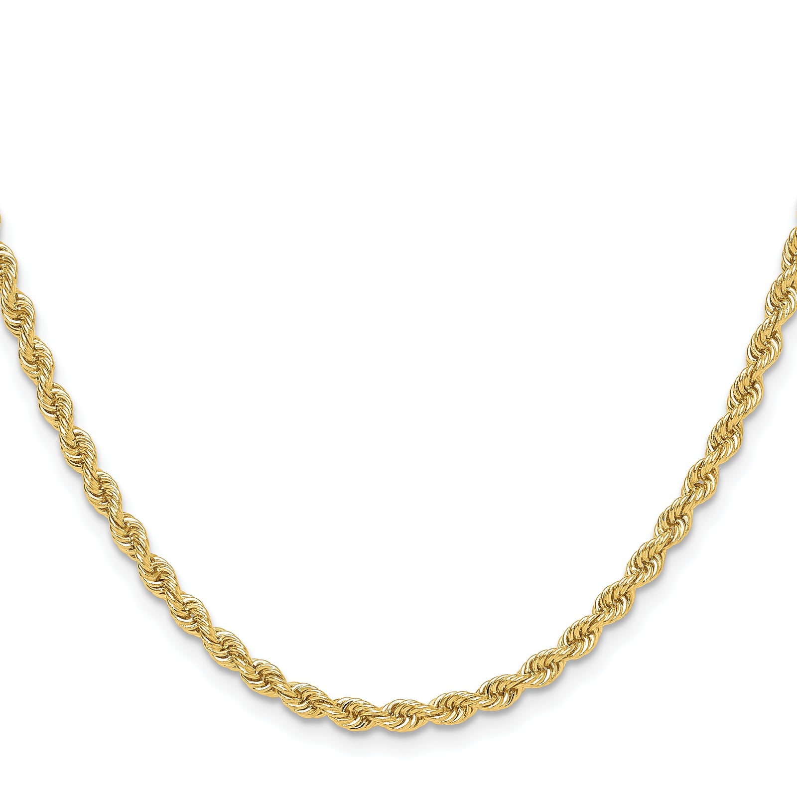14k 3.3mm Solid Rope Chain