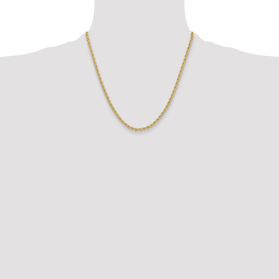 14k 3.3mm Solid Rope Chain