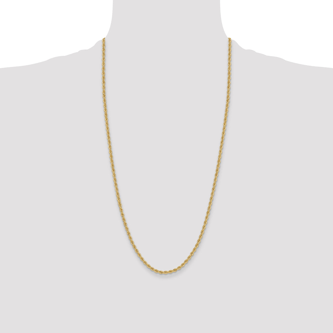 14k 3.3mm Solid Rope Chain