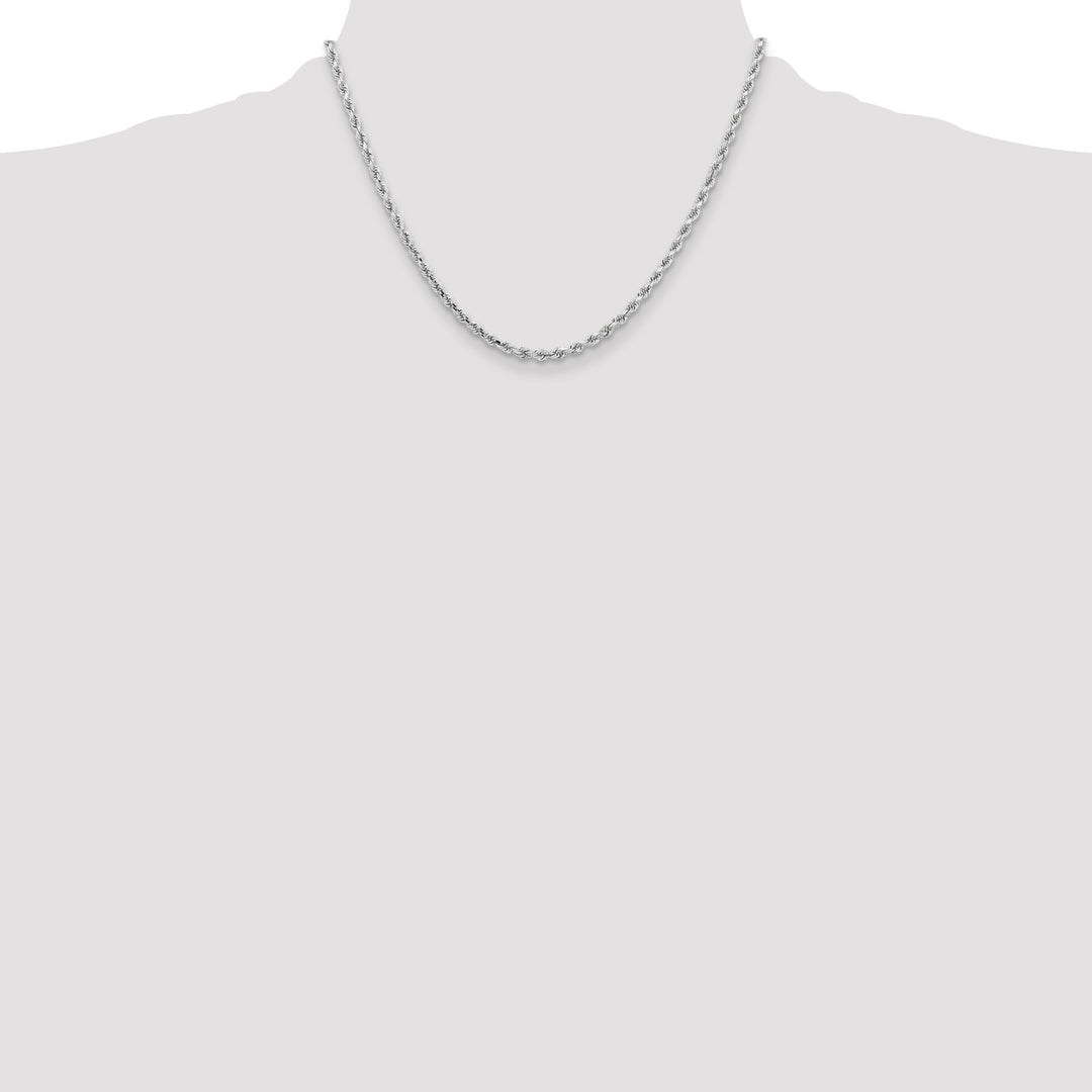 14k White Gold 3.25mm D/C Rope with Lobster Clasp Chain