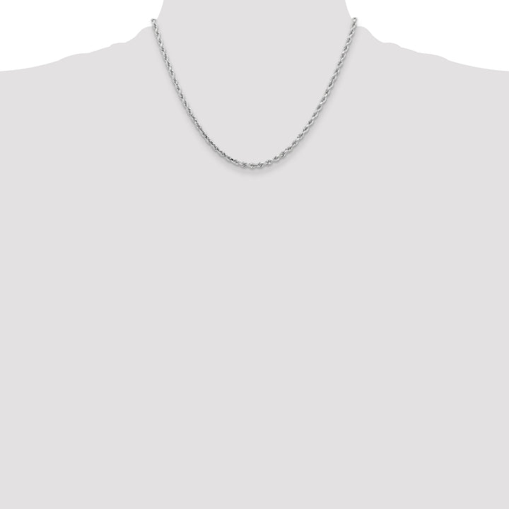 14k White Gold 3.25mm D/C Rope with Lobster Clasp Chain