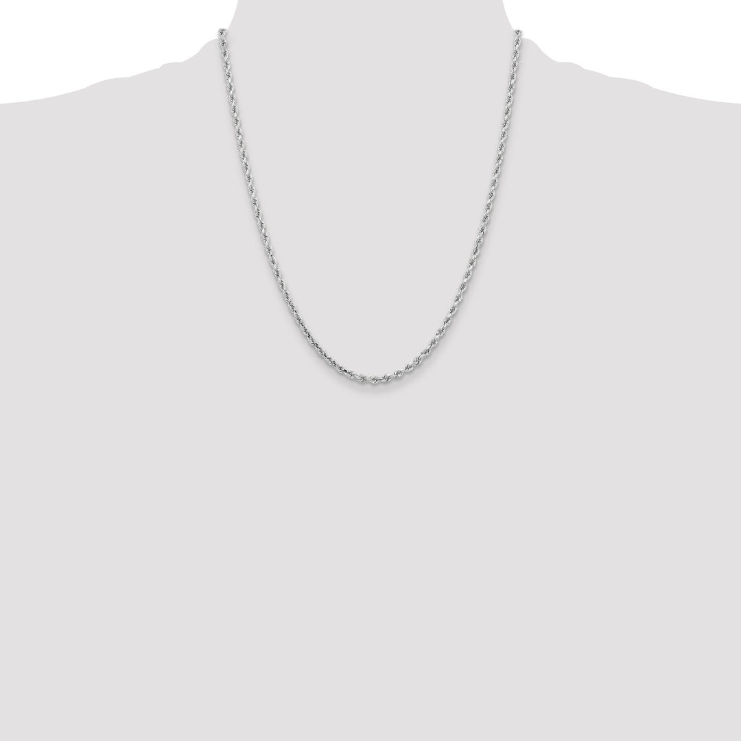 14k White Gold 3.25mm D/C Rope with Lobster Clasp Chain