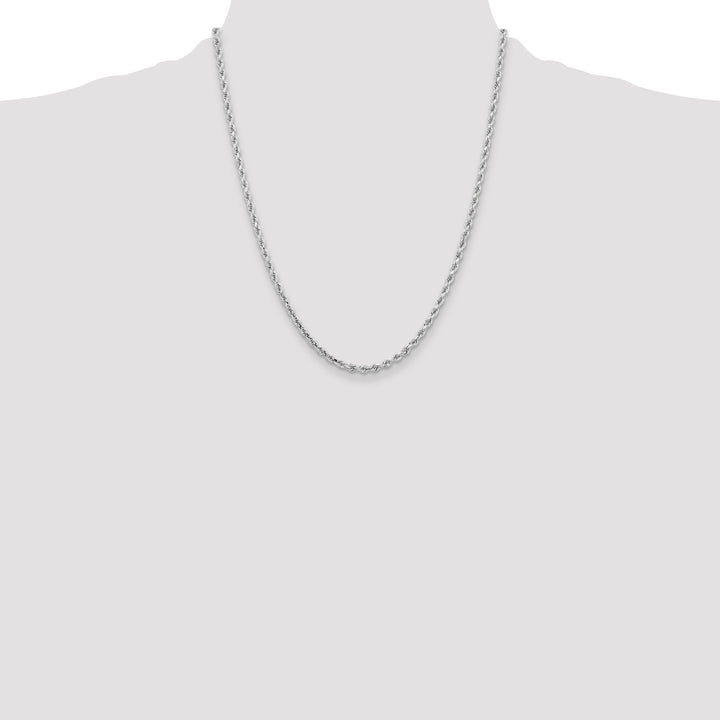 14k White Gold 3.25mm D/C Rope with Lobster Clasp Chain