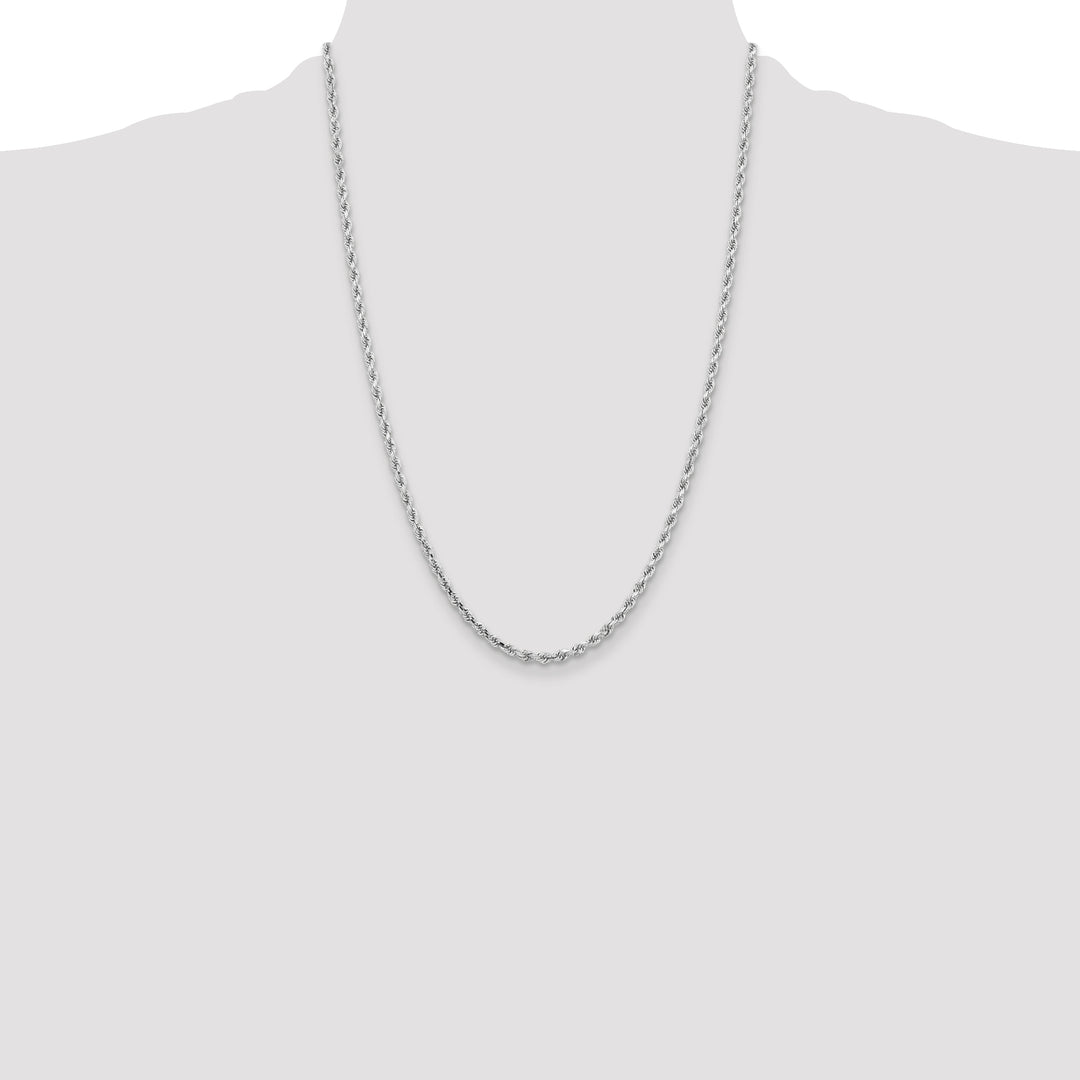 14k White Gold 3.25mm D/C Rope with Lobster Clasp Chain