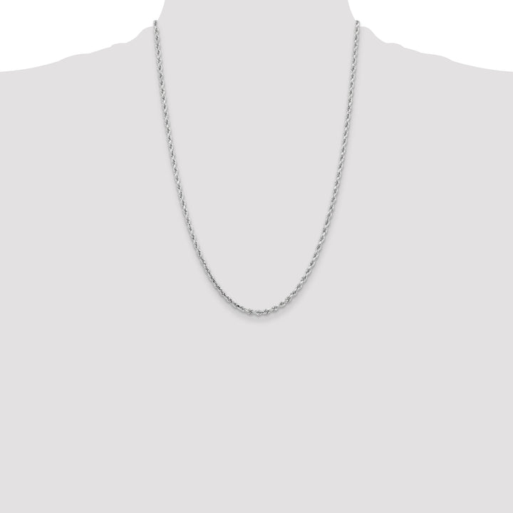 14k White Gold 3.25mm D/C Rope with Lobster Clasp Chain