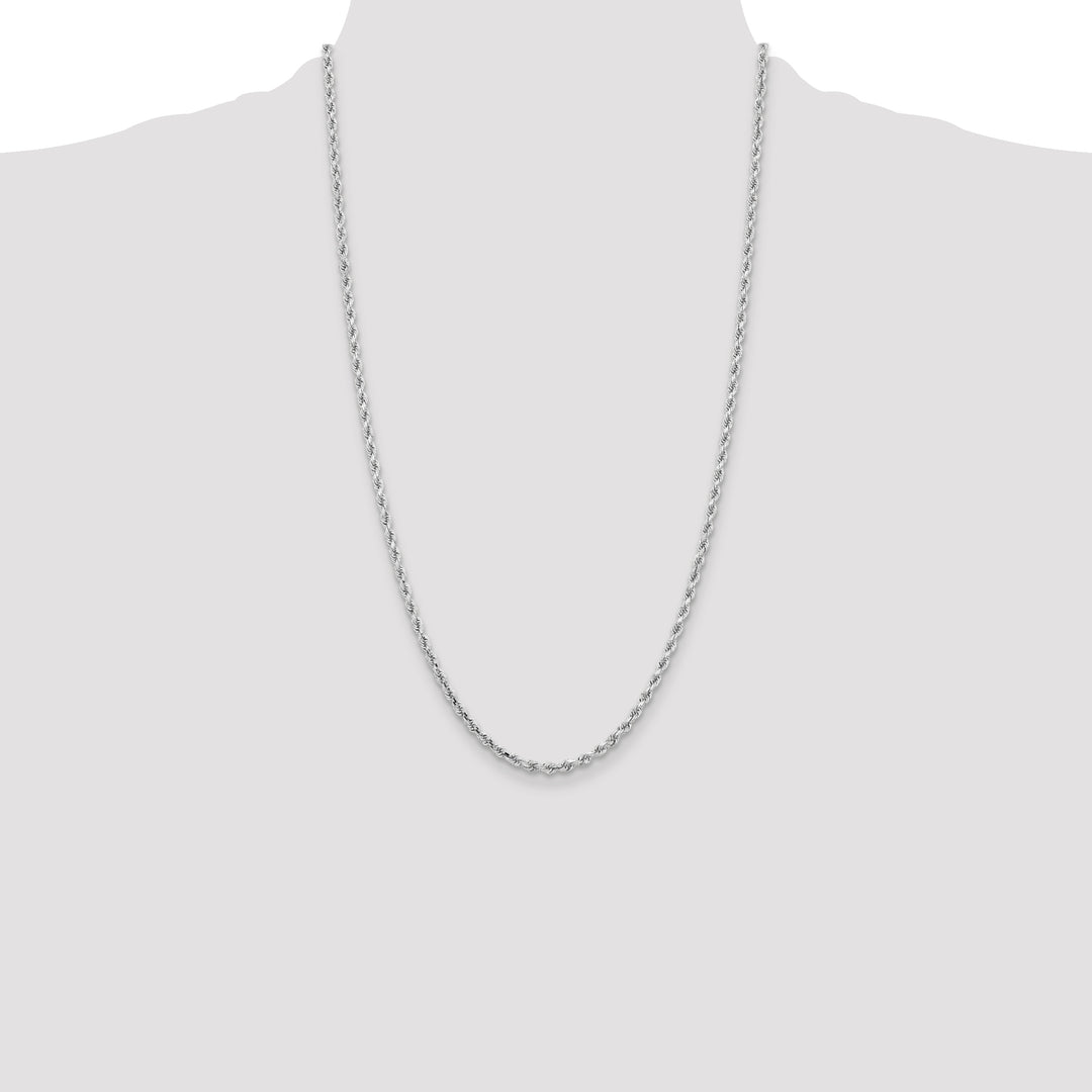 14k White Gold 3.25mm D/C Rope with Lobster Clasp Chain