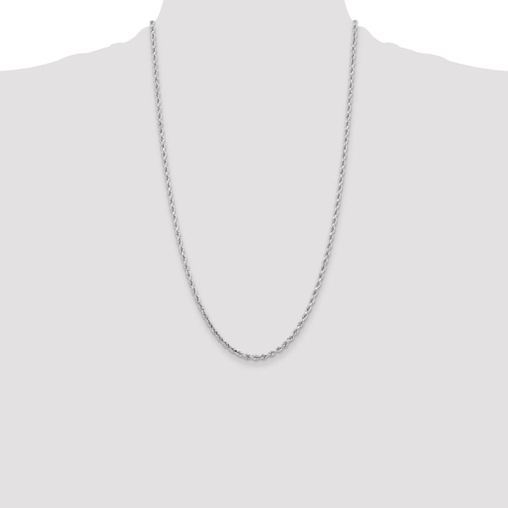 14k White Gold 3.25mm D/C Rope with Lobster Clasp Chain