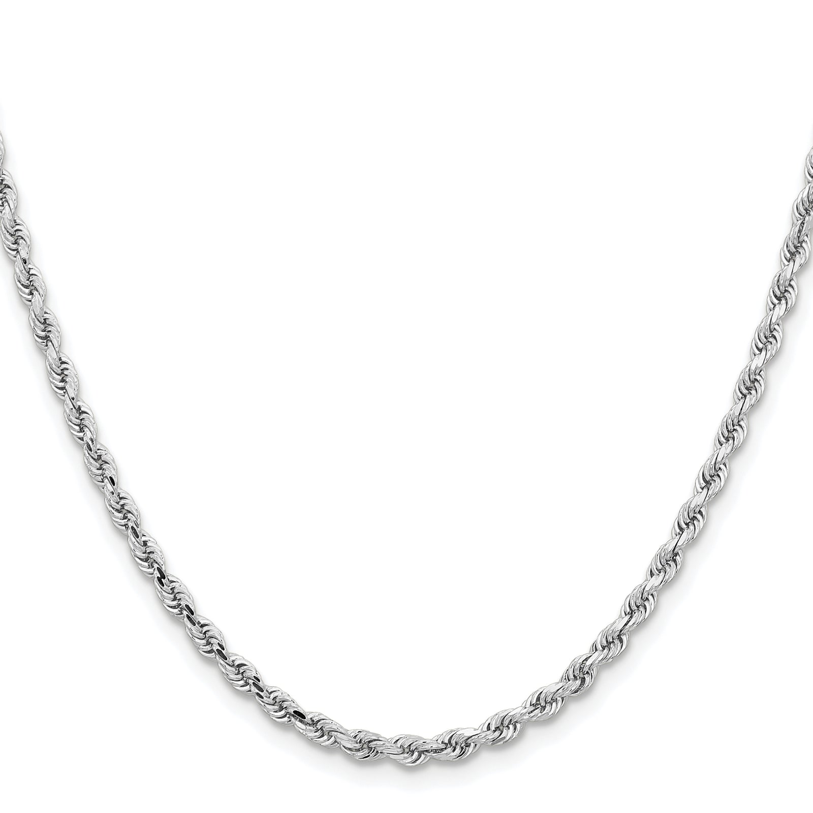 14k White Gold 3.25mm D/C Rope with Lobster Clasp Chain