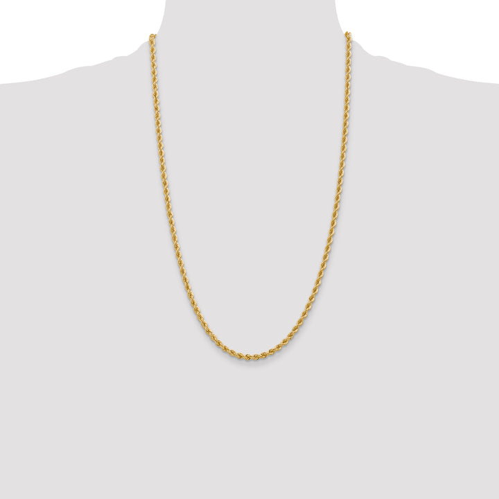 14k 3.65mm Solid Rope Chain