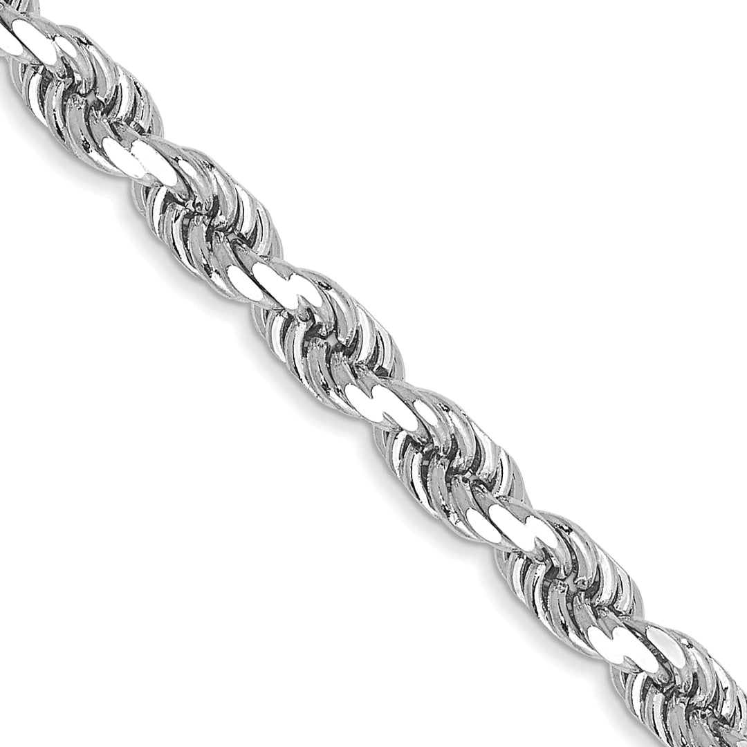 14k White Gold 3.5mm Diamond-cut Rope Chain