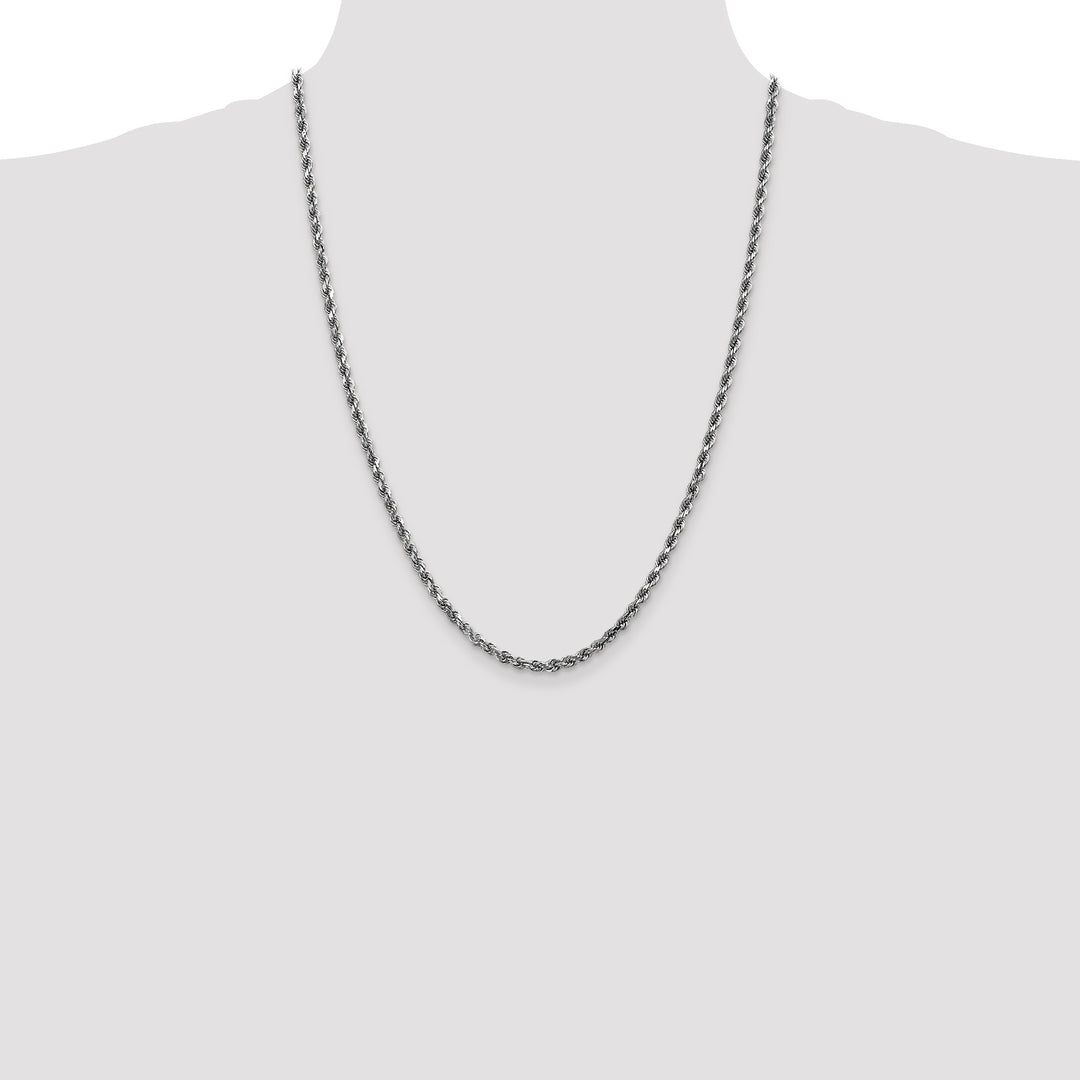 14k White Gold 3.5mm D/C Rope with Lobster Clasp Chain