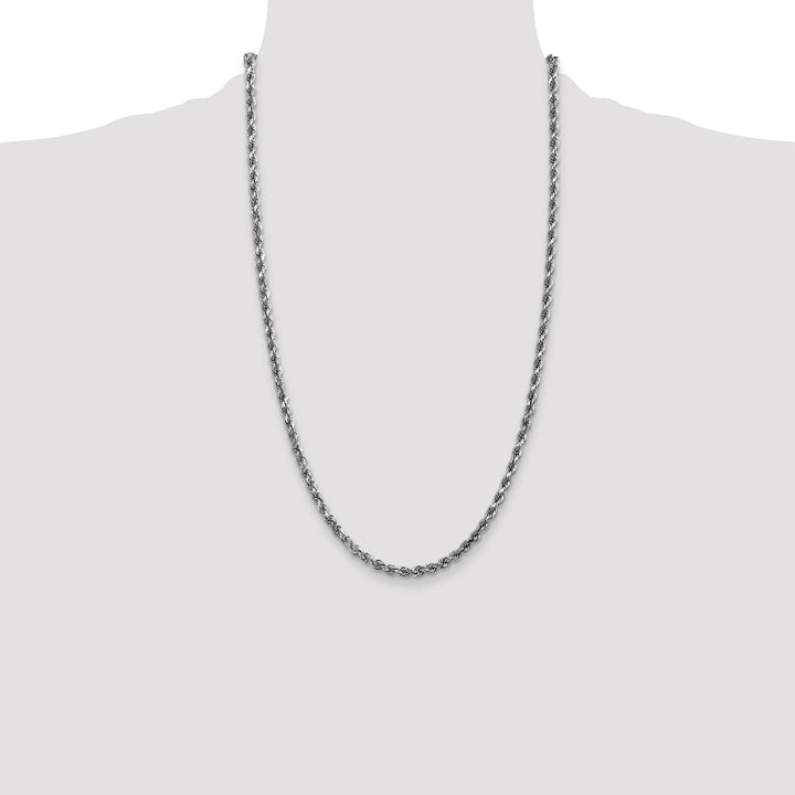 14k White Gold 3.5mm D/C Rope with Lobster Clasp Chain