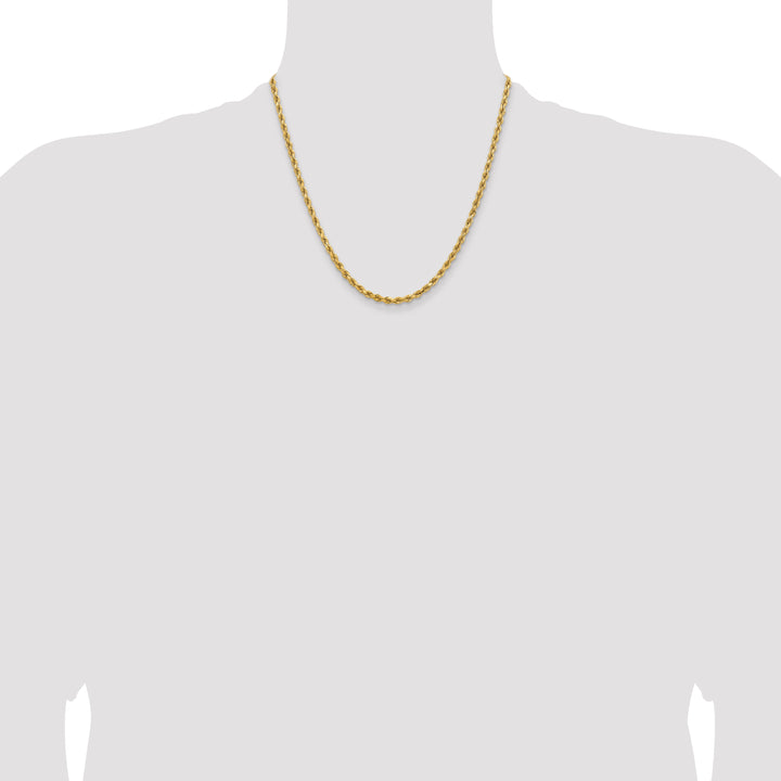 14K 3.75mm D/C Rope with Lobster Clasp Chain