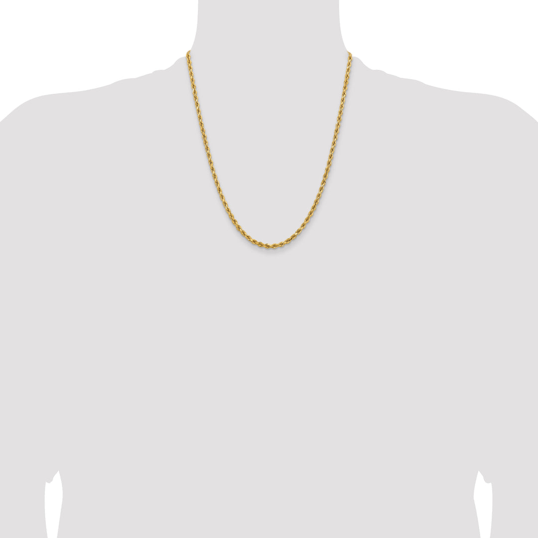 14K 3.75mm D/C Rope with Lobster Clasp Chain