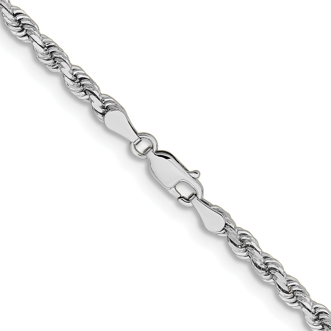 14k White Gold 3.75mm Diamond-cut Rope Chain