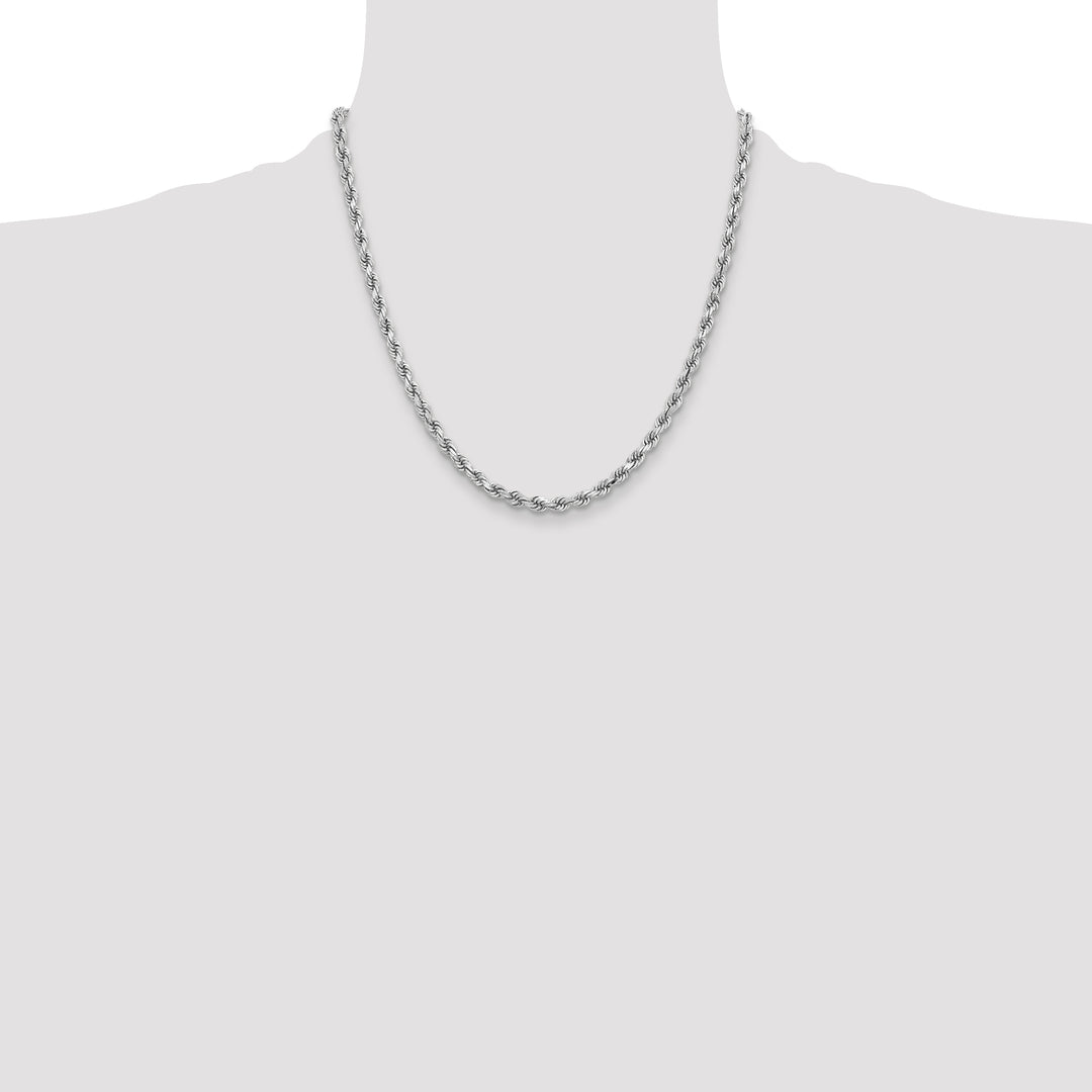14k White Gold 3.75mm D/C Rope with Lobster Clasp Chain