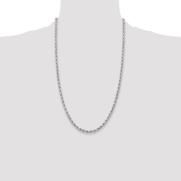 14k White Gold 3.75mm D/C Rope with Lobster Clasp Chain